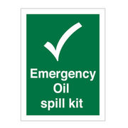 Emergency Oil Spill Kit Sign